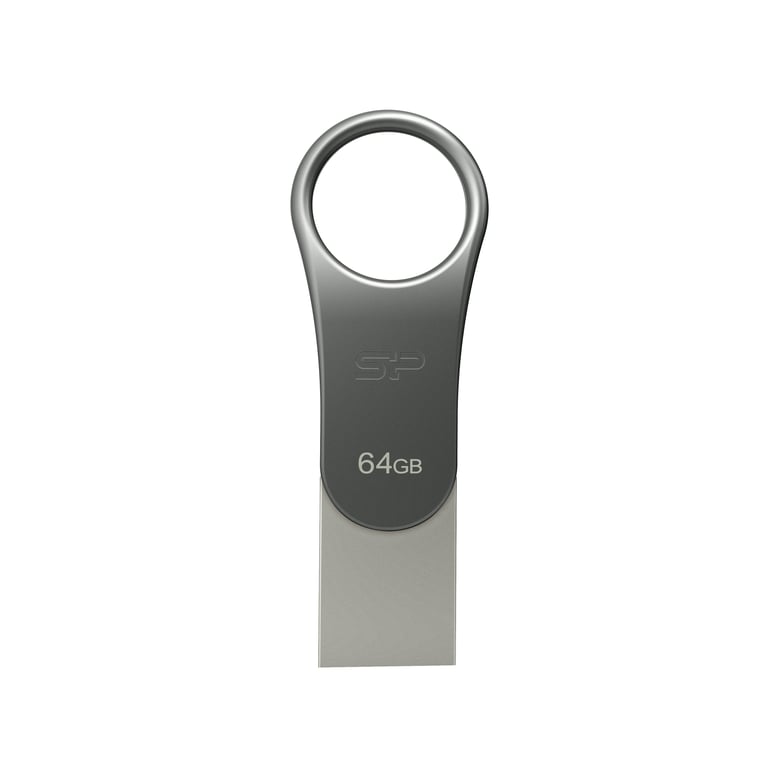 Silicon Power Mobile C80 lecteur USB flash 64 Go USB Type-A / USB Type-C 3.2 Gen 1 (3.1 Gen 1) Titane - Neuf