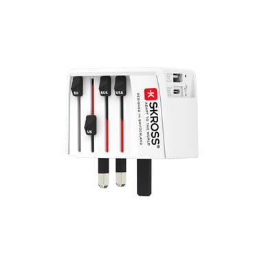 Adaptateur Chargeur de Voyage Modèle MUV USB-A/USB-C PD 27W 2 Pôles Blanc