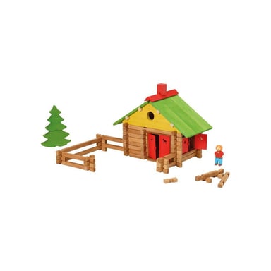 Jeu de construction chalet en bois JEUJURA 130 pièces dès 5 ans Bois naturel et teinté - Neuf