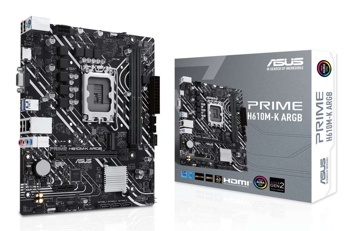 ASUS PRIME H610M K ARGB Intel H610 LGA 1700 micro ATX Neuf