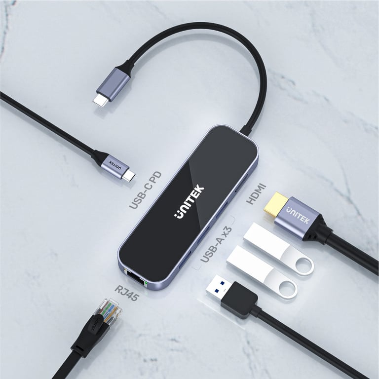 UNITEK uHUB H6 Avec fil USB 3.2 Gen 1 3.1 Gen 1 Type C Neuf - vue 3