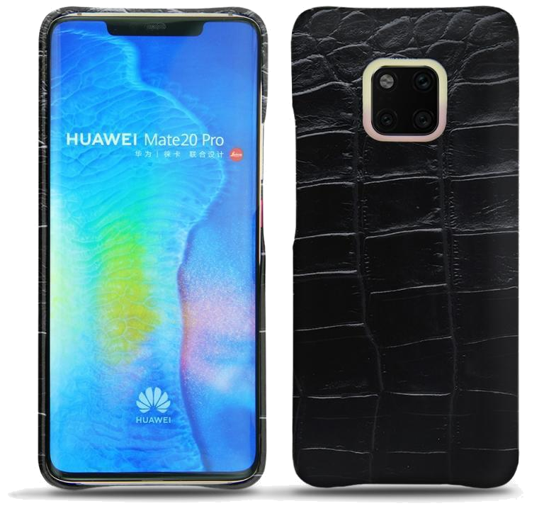 Coque cuir Huawei Mate 20 Pro - Coque arrièreNoir