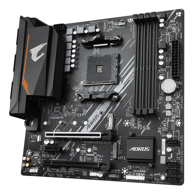 Gigabyte B550M AORUS ELITE - vue 3