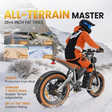 Vélo tout-terrain électrique M20 20 pouces avec batterie 48 V 18,2 Ah