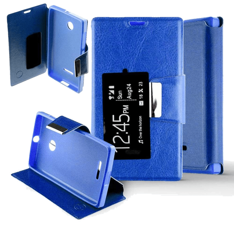 Etui Folio compatible Bleu Nokia Lumia 532