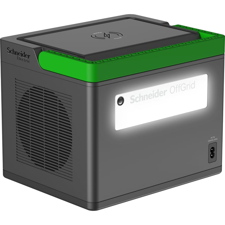 Schneider OffGrid 730 Centrale électrique portable LCD lithium ion 2 prises schuko CEE 73 onde sinusoïdale 3 USB A 1 USB C chargeur sans fil AC 195 265 / DC 12 30 V 700 Watt ... - vue 4