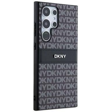Custodia DKNY Mono Stripe Leather per Samsung Galaxy S24 Ultra, nera