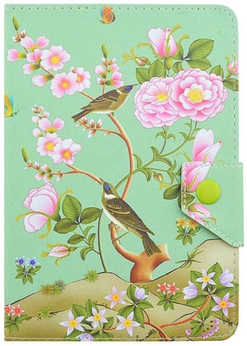 Housse Tablette 7 Pouces Design Motifs Pie Et Fleurs Support Paysage Simili Cuir Faux Cuir YONIS