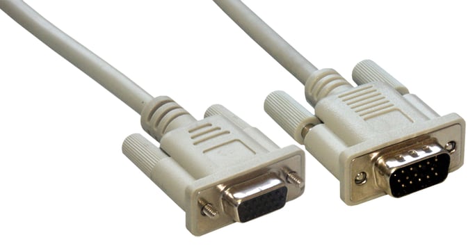 MCL Cable SVGA HD15 Male/Female 2m cable VGA VGA (D-Sub) Gris