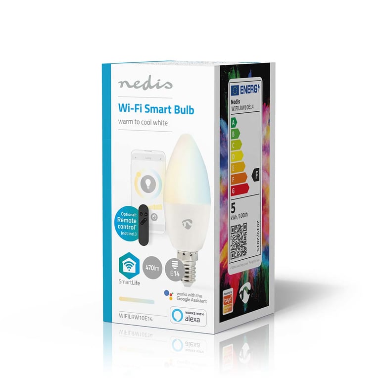 Ampoule Connectée Wi Fi LED 470lm E14 Forme de Bougie en Plastique Neuf - vue 2