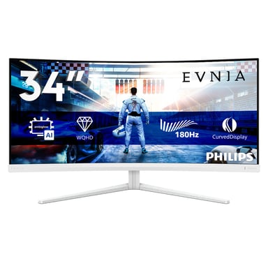 Philips Evnia 5000 34M2C5501A/00 écran plat de PC 86,4 cm (34 ) 3440 x 1440 pixels Wide Quad HD LCD Blanc - Neuf