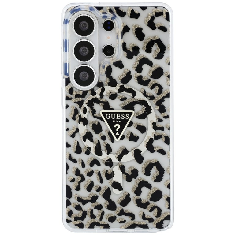 Coque Guess IML Leopard Print Triangle MagSafe pour Samsung Galaxy S26 Ultra - vue 6