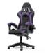 Silla gaming reclinable de cuero sintético con respaldo alto, reposacabezas y soporte lumbar - Morado