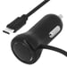 Chargeur Voiture 24W 2.1A avec Câble USB-C Compact et Léger Noir