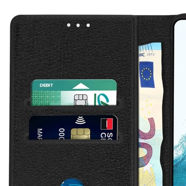 Funda Samsung Galaxy S22 Tarjetero Soporte Vídeo Negro
