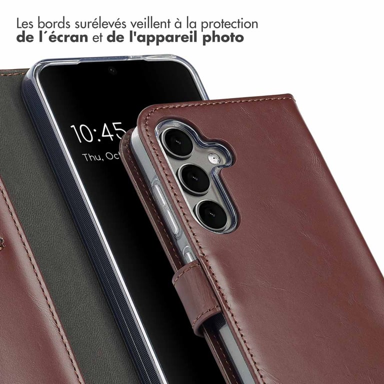 Selencia Étui de téléphone portefeuille en cuir véritable pour Samsung Galaxy S25 Plus Neuf - vue 5