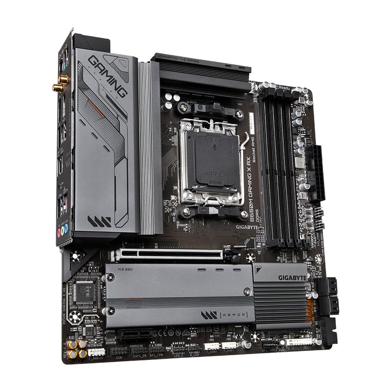 GIGABYTE B650M GAMING X AX Carte mère AMD Ryzen série 9000 VRM 6+2+1 phases jusqu'à 8000 MHz DDR5 OC 2xPCIe 4.0 .2 LAN 2 5 GbE WIFI 6E USB 3.2 Gen 2 Neuf - vue 3
