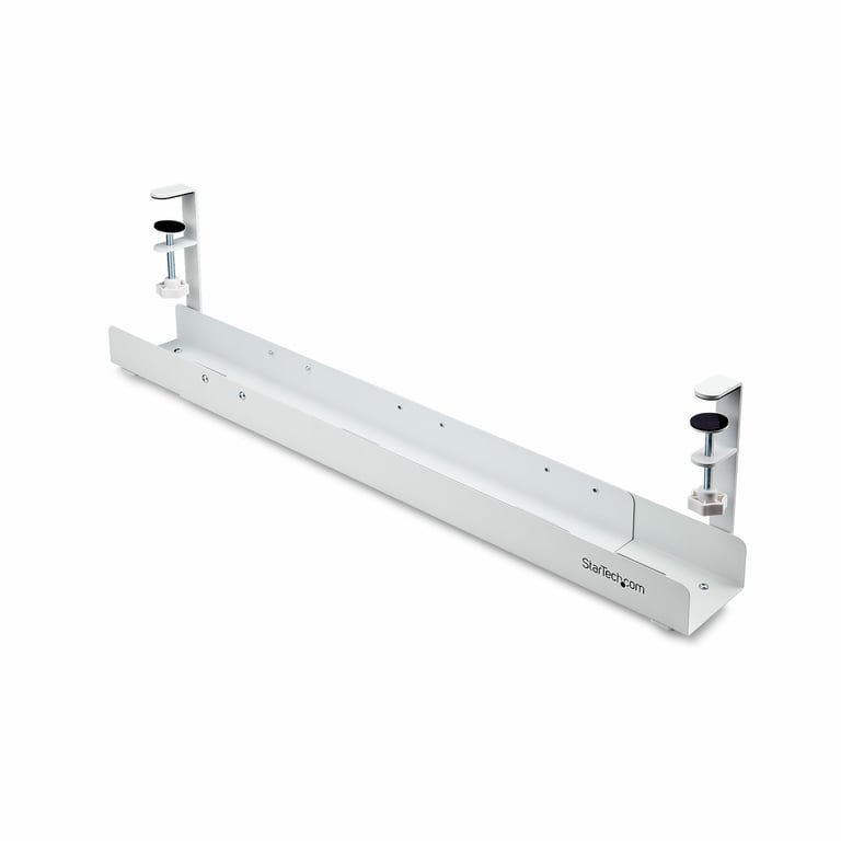 StarTech.com Goulotte Passe Câble Bureau Organiseur de Câbles Ajustable en Longueur Installation à Pinces Aucun Perçage Nécessaire Support Multiprise Neuf