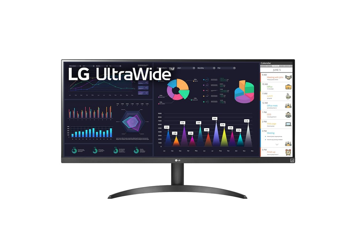 LG 34WQ500-B écran plat de PC 86,4 cm (34 ) 2560 x 1080 pixels Full HD Ultra large LED Noir - Neuf