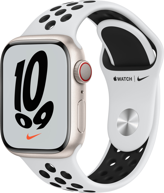 Watch Nike Series 7 GPS + Cellular, boîtier Aluminium Minuit 41mm avec Bracelet Nike Sport Anthracit