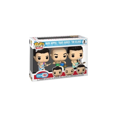 Figurines Funko Pop Rocks Blink 182 3 Pack Mark Hoppus Travis Barker Tom DeLonge