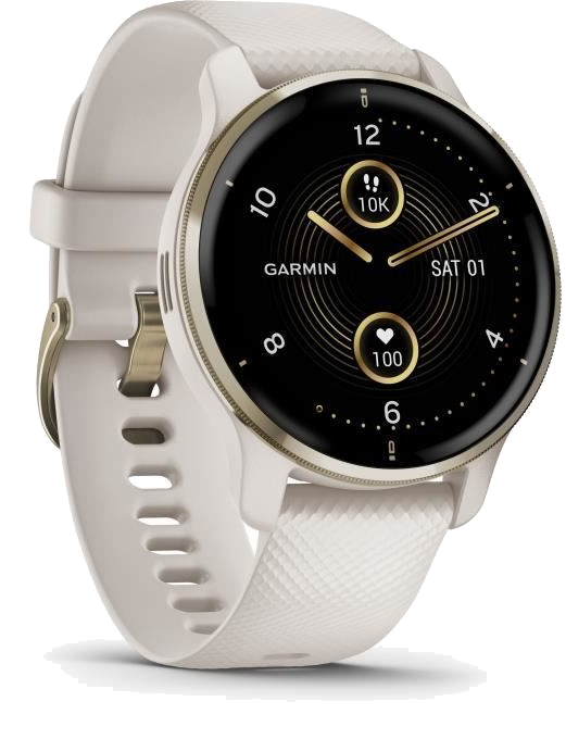 GARMIN Venu 2 Plus - Montre de sport connectée - Ivoire Cream Gold