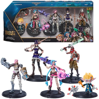 League of Legends COFFRET 5 FIGURINES 10 CM - Coffret des Deux Cités 5 Figurines Articulées 10 cm A Collectionner - Avec Détails Qualité Et Accessoires