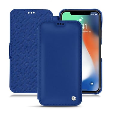 Housse cuir Apple iPhone Xs Max -  - Bleu - Cuir lisse