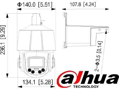 Dahua Technology WizSense SD3E405DB GNY A PV1 Tourelle Caméra de sécurité IP Intérieure et extérieure 2560 x 1440 pixels Plafondmur Neuf - vue 3