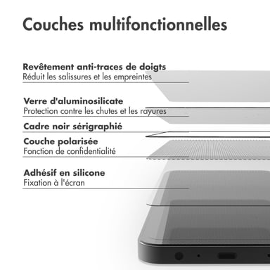 Accezz Protection d'écran en verre trempé Privacy pour Samsung Galaxy S25 Plus