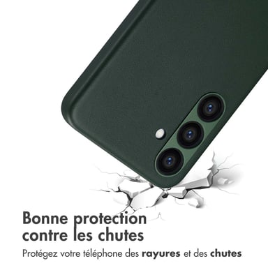 Accezz Coque arrière en cuir avec MagSafe pour Samsung Galaxy S24 Plus - Cedar Green