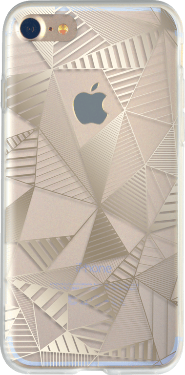 Coque semi-rigide transparente triangles dorés pour iPhone SE (2020)/8/7