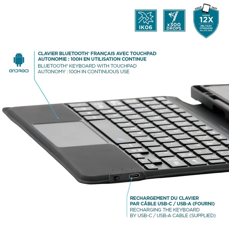 Coque de protection Mobilis Folio C2 pour iPad 10 9 10ème génération avec Clavier Bluetooth + Touchpad - vue 4