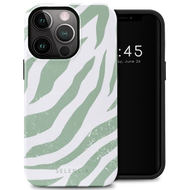 Selencia Coque arrière Vivid pour Apple iPhone 13 Pro - Colorful Zebra Sage Green