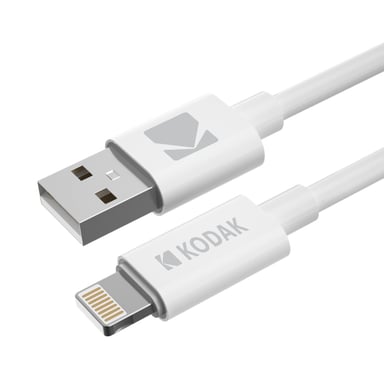 KODAK Premium USB to Lightning Cable - Cable de carga y transferencia de datos de alta velocidad, compatible con carga rápida, 1m de longitud - Negro