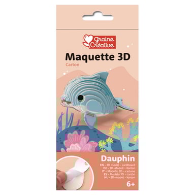 Modelo de madera en 3D de un delfín para montar - Ideal para aficionados