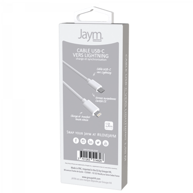 Cavo da USB-C a Lightning 3A - 1,5 metri - Collezione POP - Bianco