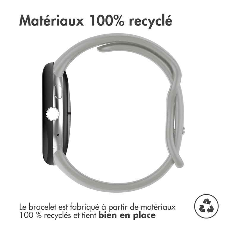 imoshion Bracelet en silicone pour Google Pixel Watch / Watch 2 / Watch 3 (41 mm) - Taille S - Gris