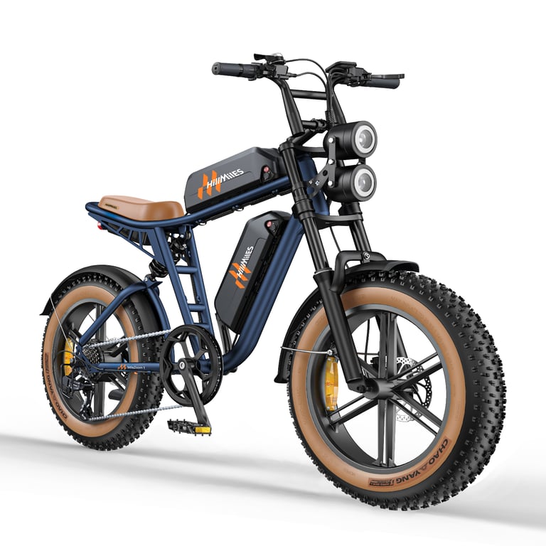 Bicicleta eléctrica HillMiles MileZoom 1 para adultos, motor de 250 W, batería dual de 52 V y 15,6 Ah, neumáticos de 20 x 4 pulgadas