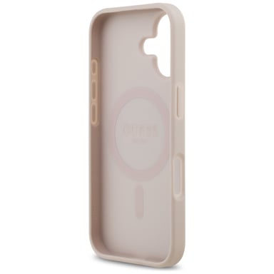 Étui Guess 4G Circle Logo MagSafe pour iPhone 17, rose