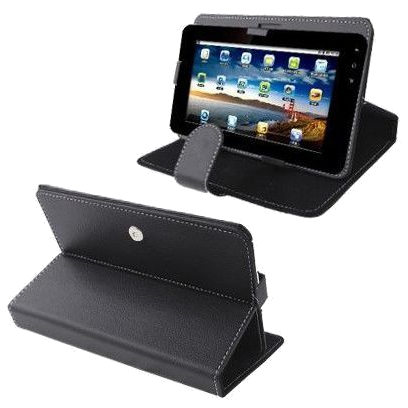 Housse Tablette Tactile Universelle 10.1' Simili Cuir Mode Portrait Paysage Noir Faux cuir YONIS