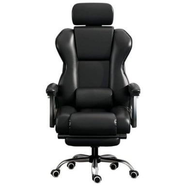 Sedia Ufficio COOL Board Ergonomica in Pelle Sintetica Nera, Reclinabile a 180º, Comfort Premium per Ufficio e Gaming