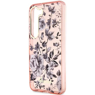 Custodia Guess Flower Collection per Samsung Galaxy S23+, rosa