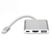 Adaptador multipuerto USB-C a USB, USB-C (USB PD), compatible con HDMI 4K Plata