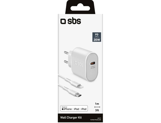 SBS TETRKITPD20LIGW chargeur d'appareils mobiles Smartphone Secteur Charge rapide Intérieure Neuf - vue 3