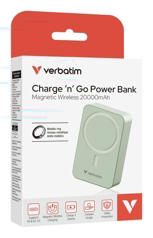 Batterie Externe VERBATIM 32223 20000mAh Quick Charge 3.0 Charge sans fil - vue 5