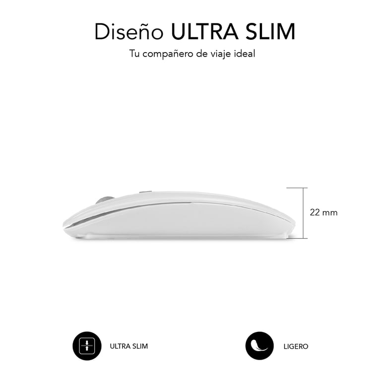 SUBBLIM SUBMO DFLAT21 Bureau Ambidextre RF Wireless + Bluetooth + USB Type A Optique 1600 DPI Neuf - vue 3