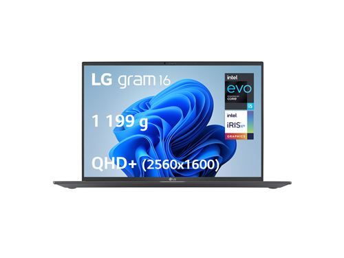 PC portable LG gram 16Z90R AA56 i5/16/12 16 Intel Core i5-1360P 16 Go RAM 512 Go SSD Gris Charbon