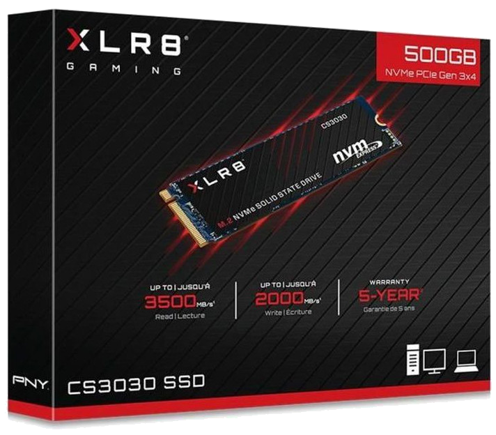 PNY - SSD Interne - CS3030 - 500Go - M.2 NVMe (M280CS3030-500-RB)