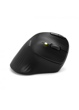 Port Connect Ratón ergonómico con USB-A / USB-C 2,4 Ghz inalámbrico recargable Bluetooth bola direccional Negro